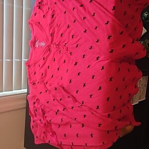 Red Pajama Set with Black Scottie Dogs